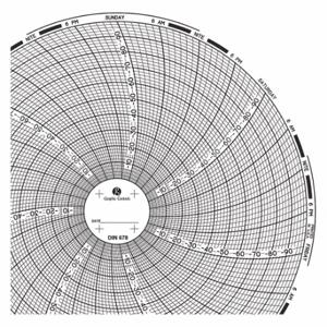 GRAFISCHE STEUERUNGEN Diagramm 678, kreisförmiges Papierdiagramm, 6-Zoll-Diagrammdurchmesser, 0 ° bis -100 ° F/C, 60er-Pack | CR3HKW 30ZX90