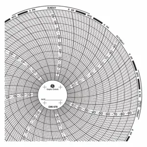 GRAPHIC CONTROLS Chart 678 Circular Paper Chart, 6 Inch Chart Dia, 0 Deg to -100 Deg F/C, 60 Pack | CR3HKW 30ZX90