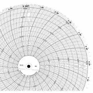 GRAPHIC CONTROLS CLH HKTW0050S025 Circular Paper Chart, 10 Inch Chart Dia, 0 to 5000, 100 Pack | CR3HFC 5MDW8