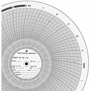 GRAPHIC CONTROLS MC L-10 kreisförmiges Papierdiagramm, 11 Zoll Diagrammdurchmesser, 0 bis 10, 100er-Pack | CR3HGW 21EK38