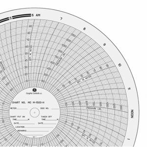 GRAPHIC CONTROLS MC M-1500-H Circular Paper Chart, 11 Inch Chart Dia, 100 Pack | CR3HHJ 21EK55