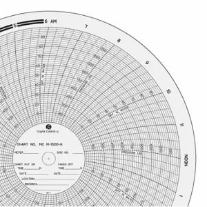 GRAPHIC CONTROLS MC M-1500-H Circular Paper Chart, 11 Inch Chart Dia, 100 Pack | CR3HHJ 21EK55