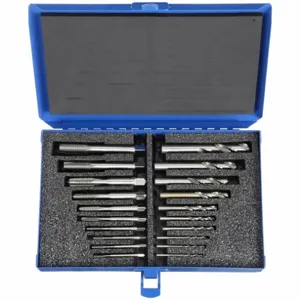 GREENFIELD THREADING 330087 Combination Drill and Tap Set, 20 Pieces, High Speed Steel, Bright | CR3HUD 445M44