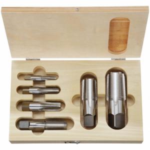 GREENFIELD THREADING 353768 Multiple Size Tap Set, 6 Pieces, High Speed Steel, Bright, Npt | CR3KWM 434Y91