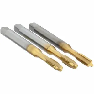 GREENFIELD THREADING 343502 Three Piece Tap Kit, M2-0.40 Tap Thread Size, 11.11 mm Thread Length, RigHeight Hand | CR3HVL 434Y80