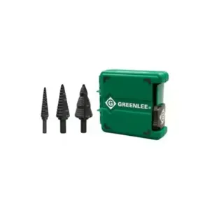 GREENLEE GSBSET3 Step Bit Set, 3 Flat Shanks, #1, 4, 9 | CR3LJF 360UF1