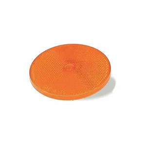 GROTE 40153 Reflector, Round, Amber, 3 5/16 Inch Overall Length, 3 5/16 Inch Overall Width | CJ3DBA 419J27