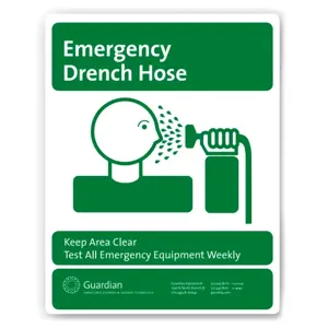 GUARDIAN EQUIPMENT 250-006G Drench Hose Sign | CJ7DZY