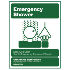 GUARDIAN EQUIPMENT AP250-009G Emergency Shower Sign with Mounting Ties | CJ7EBA