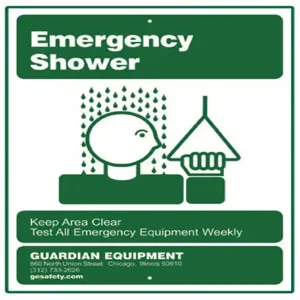 GUARDIAN EQUIPMENT 250-009G Emergency Shower Sign | CJ7EAA