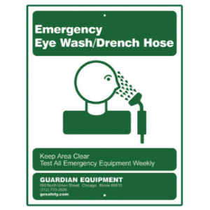 GUARDIAN EQUIPMENT 250-010G Emergency Eye Wash/Drench Hose Sign | CJ7EAB