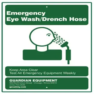 GUARDIAN EQUIPMENT 250-010G Emergency Eye Wash/Drench Hose Sign | CJ7EAB