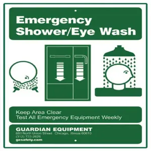 GUARDIAN EQUIPMENT 250-012G Recessed Emergency Shower/Eye Wash Sign | CJ7EAC