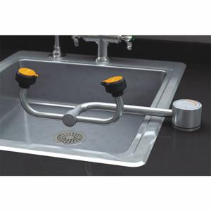 GUARDIAN EQUIPMENT G1895 Plumbed Eyewash, Std, Eyes Coverage, Swing Down, Center, Stainless Steel Pipe | CR3MNH 34A677