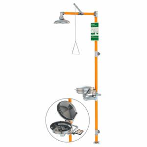 GUARDIAN EQUIPMENT G1991BC Safety Station With Eyewash, Floor Mounted Mnt, Covered, Stainless Steel Bowl | CV4PAH 804CY4