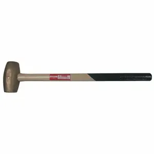 HACKETT 12BH Hammer, Brass, Wood Handle, 12 lb Head Wt, 2 3/8 Inch Dia, 30 Inch Overall Length | CR3MUL 36XC06