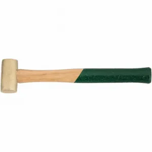 HACKETT 2BH Brass Mallet, Wood Handle, 24 oz Head Wt, 1 1/2 Inch Dia, 3 1/8 Inch Head Length | CR3MTX 36XC12