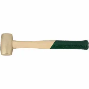 HACKETT 3BH Brass Mallet, Wood Handle, 2 1/2 lb Head Wt, 1 3/4 Inch Dia, 3 1/4 Inch Head Length | CR3MTW 36XC16