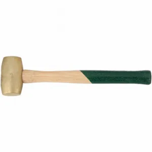 HACKETT 5BH Brass Mallet, Wood Handle, 4 5/8 lb Head Wt, 1 7/8 Inch Dia, 4 Inch Head Length | CR3MTZ 36XC23