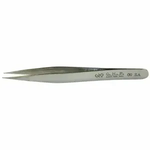 HAKKO 00-SA Fine Point Tweezer, Strong Flat Tip, 120 mm | CR3NBG 62UN56