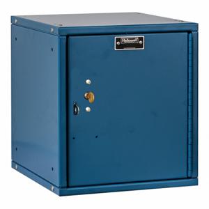 HALLOWELL HC121212-1PL-K-MB Box Locker, 11 Inch x 12 Inch x 13 in, 1 Tiers, 1 Units Wide, Solid, Keyed, Blue | CR3NCD 30LW74