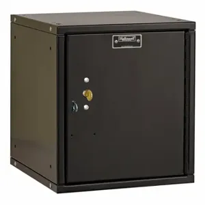 HALLOWELL HC121212-1PL-K-ME Box Locker, 11 Inch x 12 Inch x 13 in, 1 Tiers, 1 Units Wide, Solid, Keyed, Black | CR3NCC 30LW75