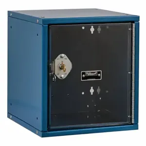 HALLOWELL HC121212-1SVP-K-MB Box Locker, 11 Inch x 12 Inch x 13 in, 1 Tiers, 1 Units Wide, Clearview, Keyed, Blue, Blue | CR3NBR 30LW77