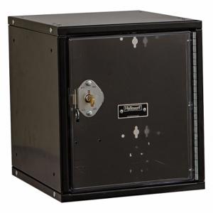 HALLOWELL HC121212-1SVP-K-ME Box Locker, 11 Inch x 12 Inch x 13 in, 1 Tiers, 1 Units Wide, Clearview, Keyed, Black | CR3NBQ 30LW78