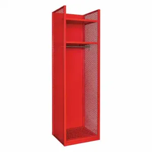 HALLOWELL TGNN42(84)-1C-G-RR-HT Gear Locker, 24 3/4 Inch x 22 Inch x 84 Inch, Steel, 2 Shelves, 4 Compartments, Red | CR3NEG 30LW41