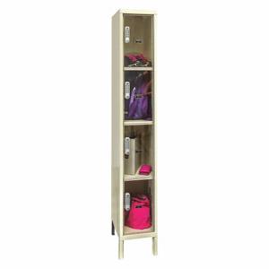 HALLOWELL UESVP1258-4PT Box Locker, 12 Inch x 15 Inch x 78 in, 4 Tiers, 1 Units Wide, Clearview, Electronic Keypad | CR3NCQ 45LV84