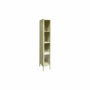 HALLOWELL USVP1228-4A-PT Box Locker, 12 Inch x 12 Inch x 78 in, 4 Tiers, 1 Units Wide, Clearview, Padlock Hasp, Tan | CR3NCL 45LV77