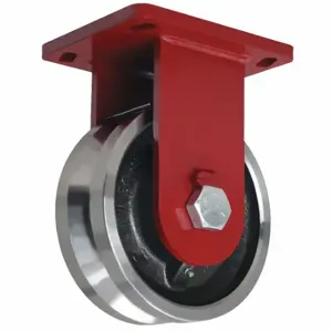 HAMILTON R-EPSD-84FVT V-Groove Track-Wheel Plate Caster, 8 Inch Dia, 10 1/2 Inch Height, Rigid | CR3NNF 52YU16