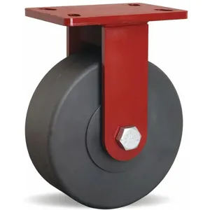 HAMILTON R-FM-83NYB 8 Inch Heavy-Duty Rigid Plate Caster, 3200 Lbs. Load Rating | CD2KXK 45AN09