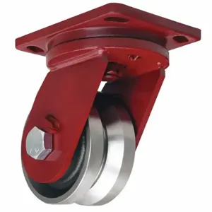 HAMILTON S-EPSD-63FVH V-Groove Track-Wheel Plate Caster, 6 Inch Dia, 8 1/2 Inch Height, Swivel | CR3NNC 52YU11