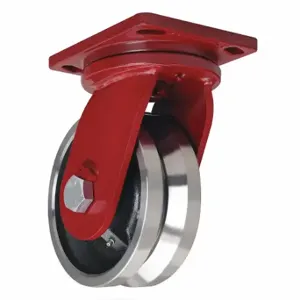 HAMILTON S-EPSD-83FVH V-Groove Track-Wheel Plate Caster, 8 Inch Dia, 10 1/2 Inch Height, Swivel | CR3NNH 52YU13