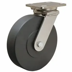 HAMILTON S-WHS-8NYSB-4SL-SFB Corrosion-Resistant Standard Plate Caster, 8 Inch Dia, 9 3/4 Inch Height | CR3NPH 55HA40