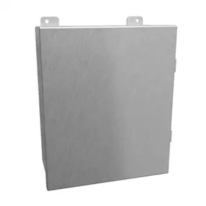 HAMMOND 1414N4PHS16K Enclosure, 12 x 10 x 5 Inch Size, Wall Mount, 316 Stainless Steel, #4 Brush Finish | CV7JDP