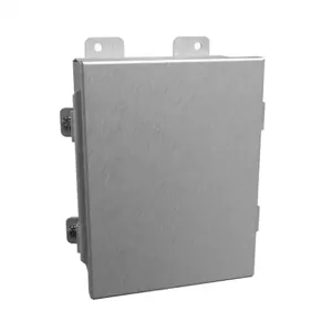 HAMMOND 1414N4SSG Enclosure, 8 x 6 x 3.5 Inch Size, Wall Mount, 304 Stainless Steel, #4 Brush Finish | CV7JEN