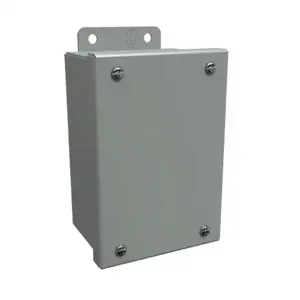 HAMMOND 1414SCC Enclosure, 6 x 4 x 3 Inch Size, Wall Mount, Carbon Steel, Ansi 61 Gray | CV7JEV