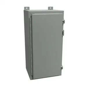 HAMMOND 1418AR10 Enclosure, 24 x 12 x 10 Inch Size, Wall Mount, Carbon Steel, Ansi 61 Gray | CV7JFG