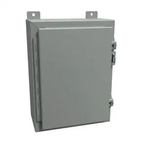 HAMMOND 1418B6 Enclosure, 16 x 12 x 6 Inch Size, Wall Mount, Carbon Steel, Ansi 61 Gray | CV7JFL