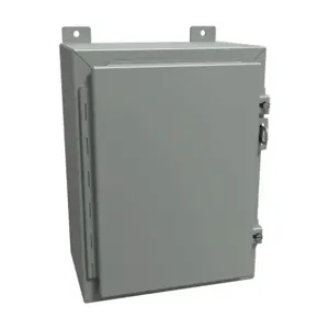 HAMMOND 1418B8 Enclosure, 16 x 12 x 8 Inch Size, Wall Mount, Carbon Steel, Ansi 61 Gray | CV7JFM