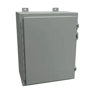 HAMMOND 1418C10 Enclosure, 20 x 16 x 10 Inch Size, Wall Mount, Carbon Steel, Ansi 61 Gray | CV7JFN