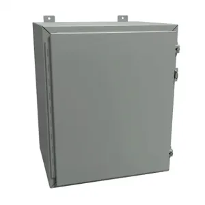 HAMMOND 1418E16 Enclosure, 24 x 20 x 16 Inch Size, Wall Mount, Carbon Steel, Ansi 61 Gray | CV7JGC