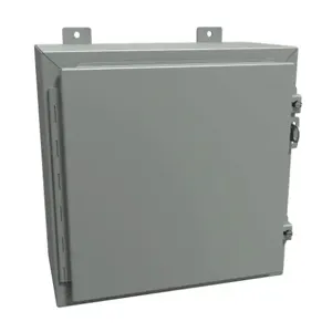 HAMMOND 1418G8 Enclosure, 16 x 16 x 8 Inch Size, Wall Mount, Carbon Steel, Ansi 61 Gray | CV7JGN