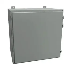 HAMMOND 1418J16 Enclosure, 24 x 24 x 16 Inch Size, Wall Mount, Carbon Steel, Ansi 61 Gray | CV7JGU