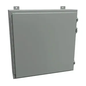 HAMMOND 1418J6 Enclosure, 24 x 24 x 6 Inch Size, Wall Mount, Carbon Steel, Ansi 61 Gray | CV7JGV