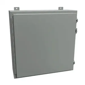 HAMMOND 1418J8 Enclosure, 24 x 24 x 8 Inch Size, Wall Mount, Carbon Steel, Ansi 61 Gray | CV7JGW