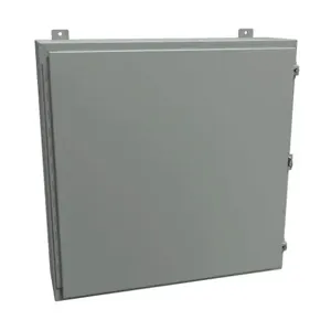 HAMMOND 1418KK8 Enclosure, 30 x 30 x 8 Inch Size, Wall Mount, Carbon Steel, Ansi 61 Gray | CV7JHY