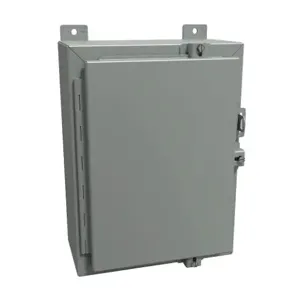 HAMMOND 1418N4B6 Enclosure, 16 x 12 x 6 Inch Size, Wall Mount, Carbon Steel, Ansi 61 Gray | CV7JJK